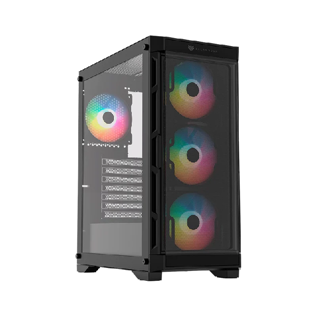 Gabinete Gamer Media Torre Carbono Twin Mate 5000 ATX/Micro-ATX/Mini-ITX 4x Fan ARGB Negro