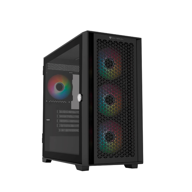 Gabinete Gamer Media Torre Carbono Twin Mate 8000 Micro-ATX/Mini-ITX 4x Fan ARGB Negro
