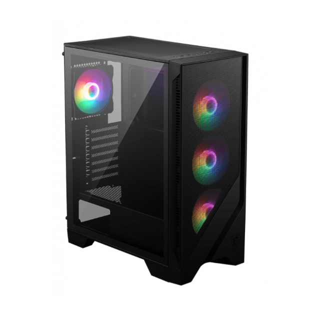 Gabinete MSI MAG FORGE 120A AIRFLOW con Ventana RGB, Midi-Tower, ATX/Micro-ATX/Mini-ITX, USB 3.2, sin Fuente, 6 Ventiladores RGB Instalados, Negro RGB FIJO