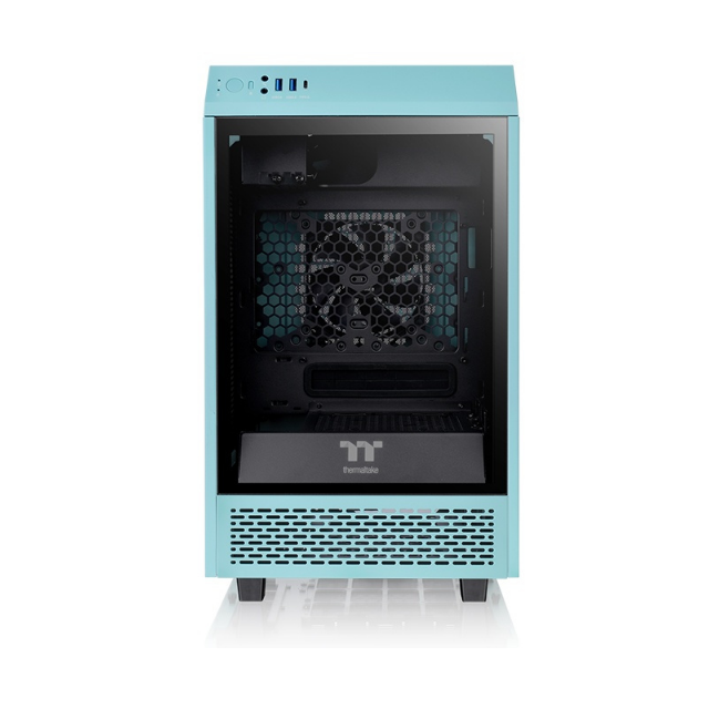 Gabinete Thermaltake The Tower 100 con Ventana RGB, Mini-Tower, Mini-ITX, USB 3.0, sin Fuente, Turquesa