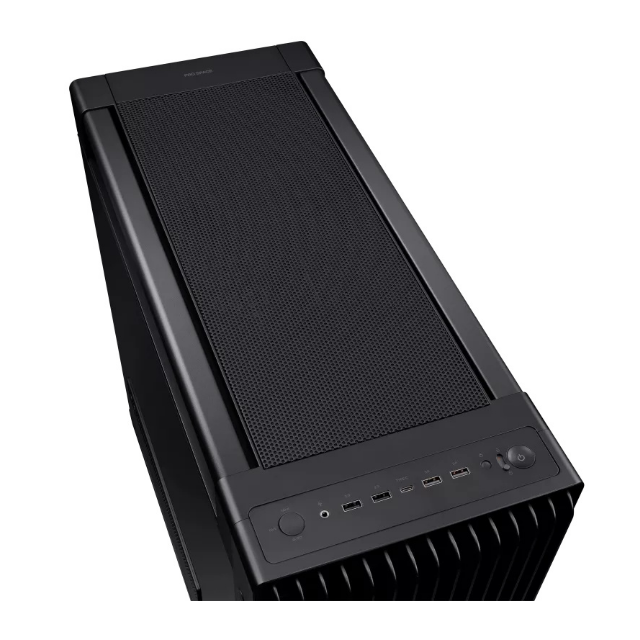 Gabinete ASUS ProArt PA602 con Ventana, Midi Tower, ATX/DTX/EATX/micro ATX/Mini-DTX/Mini-ITX, USB 3.2, sin Fuente, 3 Ventiladores Instalados, Negro