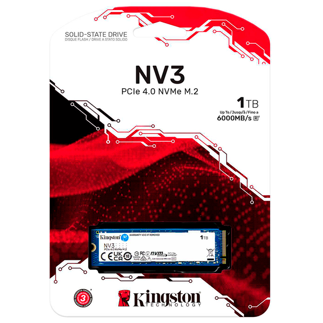 SSD Kingston SNV3S NVMe, 1TB, PCI Express 4.0, M.2