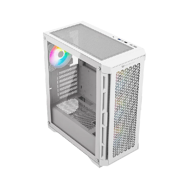Gabinete Gamer Media Torre Carbono Twin Mate 5000 ATX/Micro-ATX/Mini-ITX 4x Fan ARGB Blanco