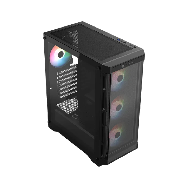 Gabinete Gamer Media Torre Carbono Twin Mate 5000 ATX/Micro-ATX/Mini-ITX 4x Fan ARGB Negro