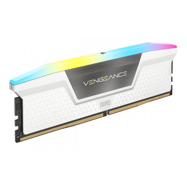 Kit Memoria RAM Corsair Vengeance RGB DDR5, 5200MHz, 64GB (2 x 32GB), CL40, XMP, Blanco