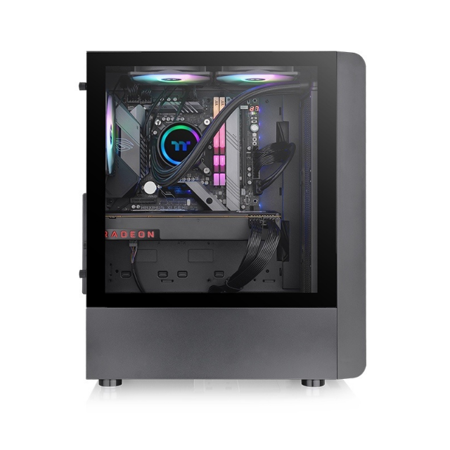 Gabinete Thermaltake S200 TG ARGB con Ventana, Midi-Tower, ATX/Micro ATX/Mini-ITX, USB 3.0, sin Fuente, 3 Ventiladores Instalados ARGB, Negro