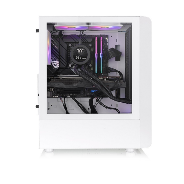 Gabinete Thermaltake S200 TG ARGB Snow con Ventana, Midi-Tower, ATX/Micro ATX/Mini-ITX, USB 3.0, sin Fuente, 3 Ventiladores Instalados ARGB, Blanco