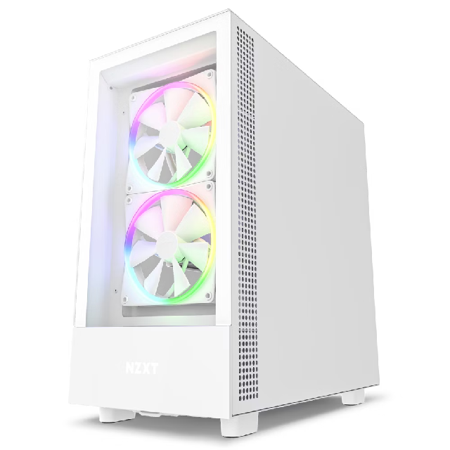 Gabinete NZXT H5 Elite con Ventana RGB, Midi-Tower, Mini-ITX/Micro-ATX/ATX/EATX, USB 3.2, sin Fuente, 3 Ventiladores RGB Instalados, Blanco