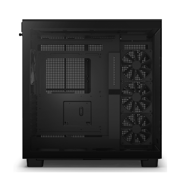 Gabinete NZXT H9 Flow con Ventana, Midi-Tower, Mini-ITX/Micro-ATX/ATX, USB 3.2, sin Fuente, 4 Ventiladores Instalados, Negro