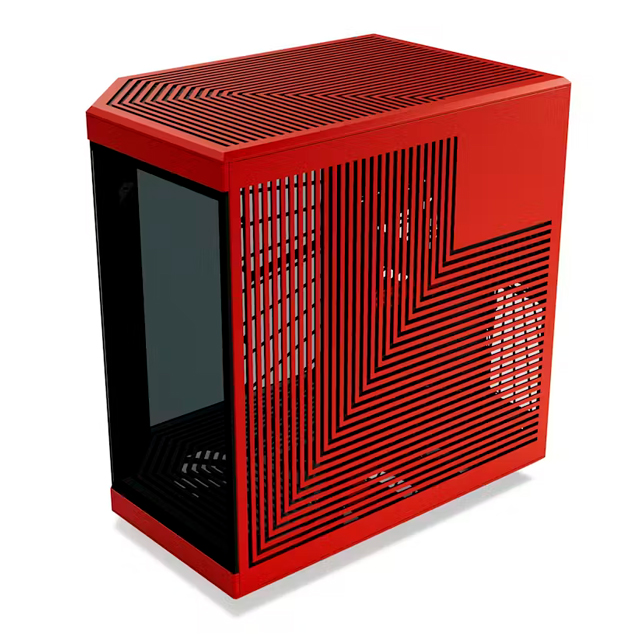 Gabinete HYTE Y70 Touch, Dual Chamber, ATX, Mid Tower, Panel Táctil LCD 4K Integrado, Negro y Rojo