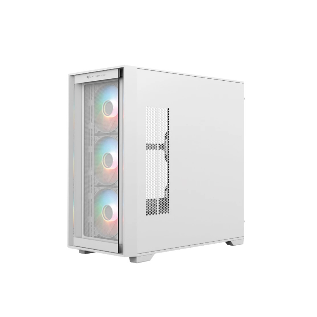 Gabinete Gamer Media Torre Carbono Twin Mate 8000 Micro-ATX/Mini-ITX 4x Fan ARGB Blanco