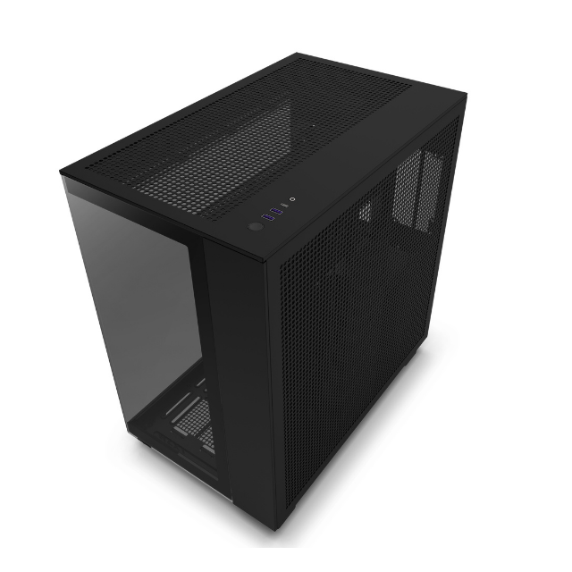 Gabinete NZXT H9 Flow con Ventana, Midi-Tower, Mini-ITX/Micro-ATX/ATX, USB 3.2, sin Fuente, 4 Ventiladores Instalados, Negro