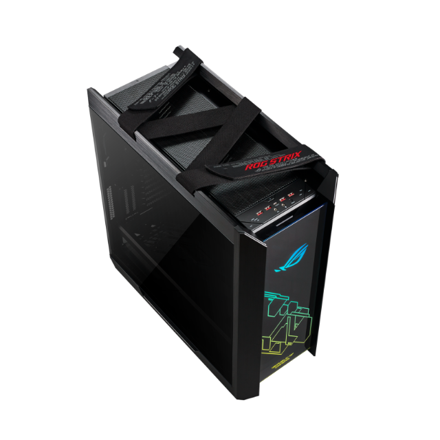 Gabinete ASUS ROG Strix Helios con Ventana RGB, Midi-Tower, ATX/EATX/Micro-ATX/Mini-ATX, USB 3.1, sin Fuente, 4 Ventiladores Instalados, Negro