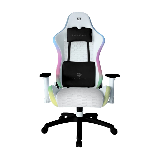 Silla  Lightning RGB Frost Ergonómica + RGB / Soporta hasta 150 Kg + Ajuste 2D/ Vinipiel / Blanco