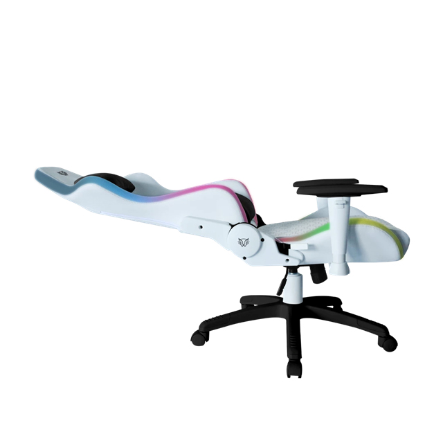 Silla  Lightning RGB Frost Ergonómica + RGB / Soporta hasta 150 Kg + Ajuste 2D/ Vinipiel / Blanco