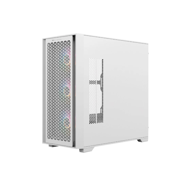 Gabinete Gamer Media Torre Carbono Twin Mate 8000 Micro-ATX/Mini-ITX 4x Fan ARGB Blanco