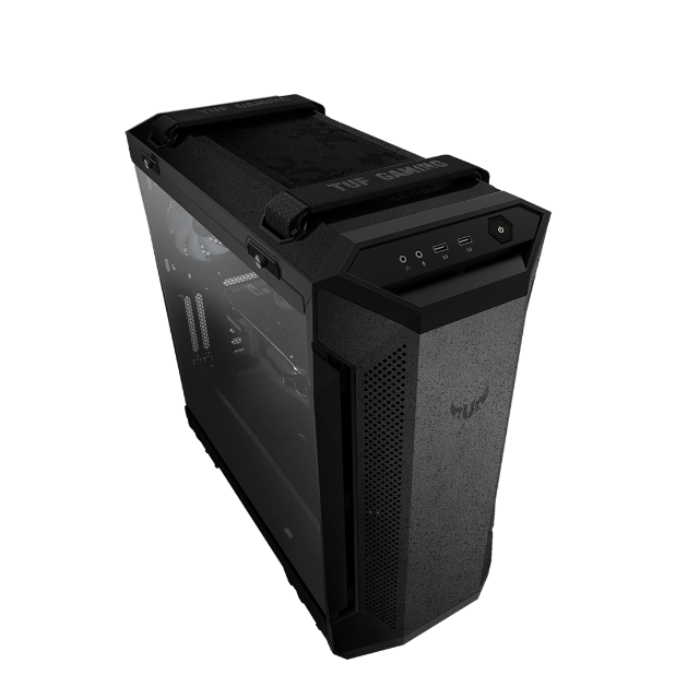 Gabinete ASUS TUF Gaming GT501 con Ventana RGB, Midi Tower, ATX/EATX/Micro ATX/Mini-ITX, USB 3.1, sin Fuente, 4 Ventiladores Instalados, Negro