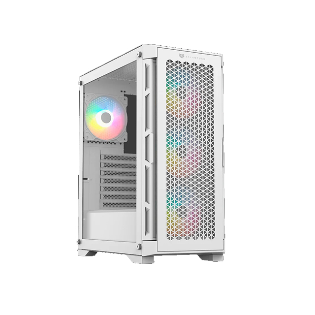 Gabinete Gamer Media Torre Carbono Twin Mate 5000 ATX/Micro-ATX/Mini-ITX 4x Fan ARGB Blanco