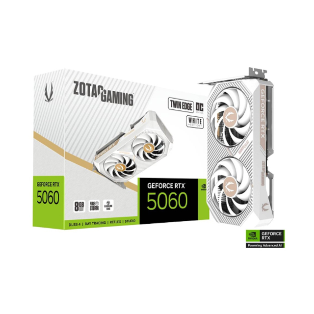Tarjeta de Video ZOTAC GAMING GeForce RTX 5060 Twin Edge OC White Edition