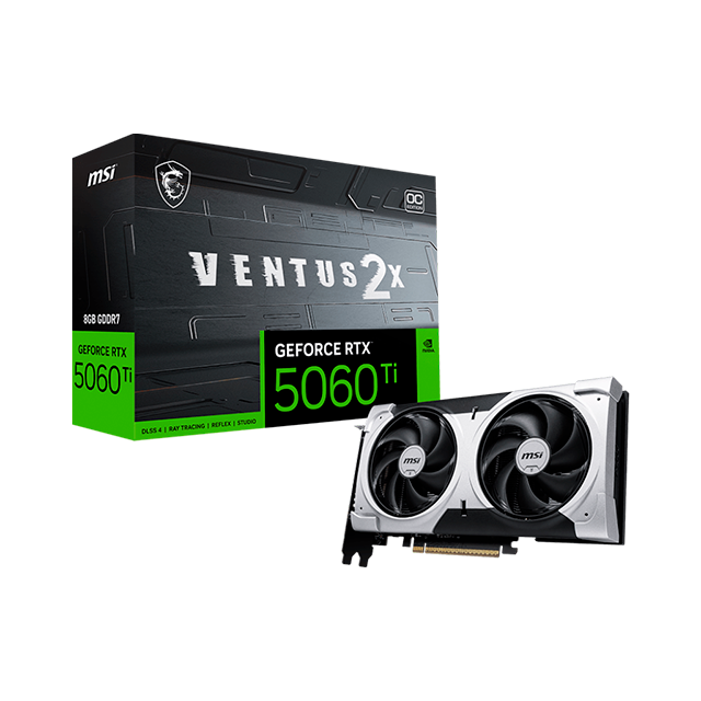 Tarjeta de Video MSI NVIDIA GeForce RTX 5060 Ti VENTUS 2X OC PLUS, 8GB 128-bit GDDR7, PCI Express x16 5.0