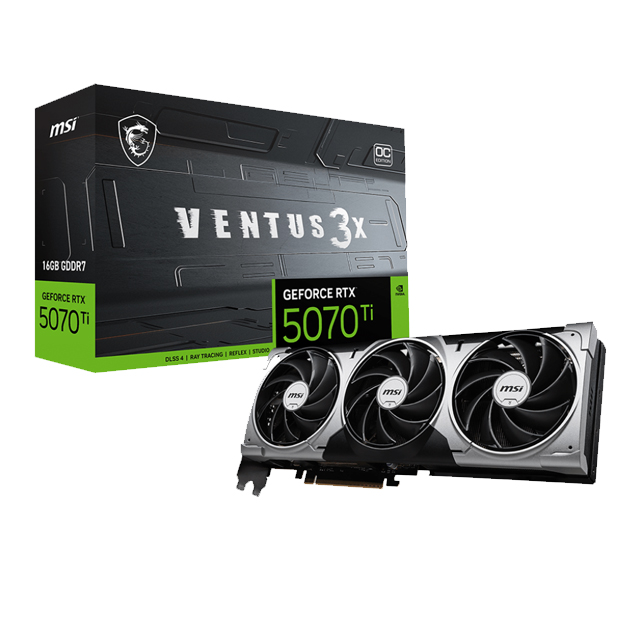 Tarjeta de Video MSI GeForce RTX 5070 Ti 16G VENTUS 3X OC, 256 Bits, GDDR7, PCI Express 5.0