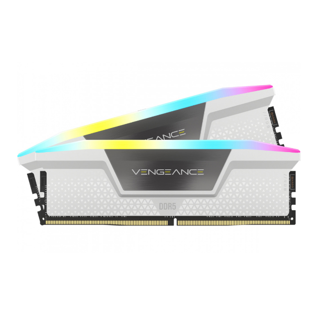 Kit Memoria RAM Corsair Vengeance RGB DDR5, 5200MHz, 64GB (2 x 32GB), CL40, XMP, Blanco