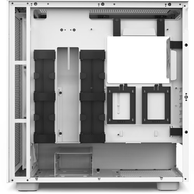 Gabinete NZXT H7 Flow RGB con Ventana, Midi-Tower, Mini-ITX/Micro-ATX/ATX, USB 3.2, sin Fuente, 4 Ventiladores Instalados (3x RGB), Blanco Mate