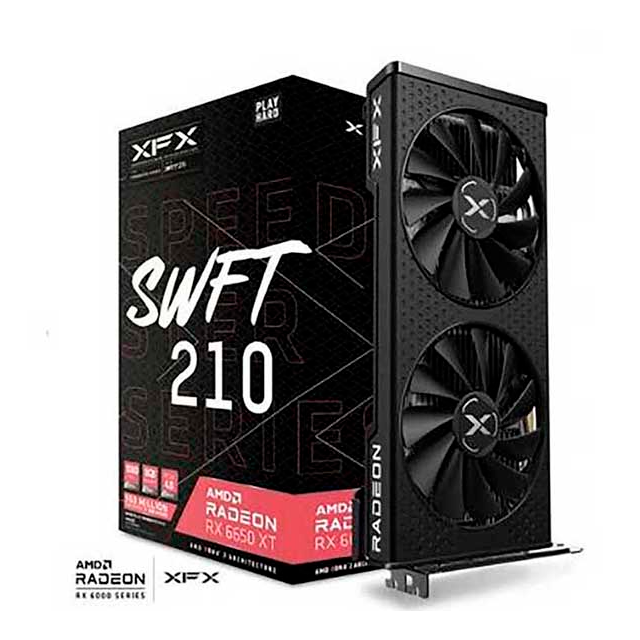 TARJETA DE VIDEO XFX (RX-665X8DFDY) SPEEDSTER SWFT 210 RADEON RX 6650XT,8GB GDDR6,2048MHZ,3*DP,HDMI