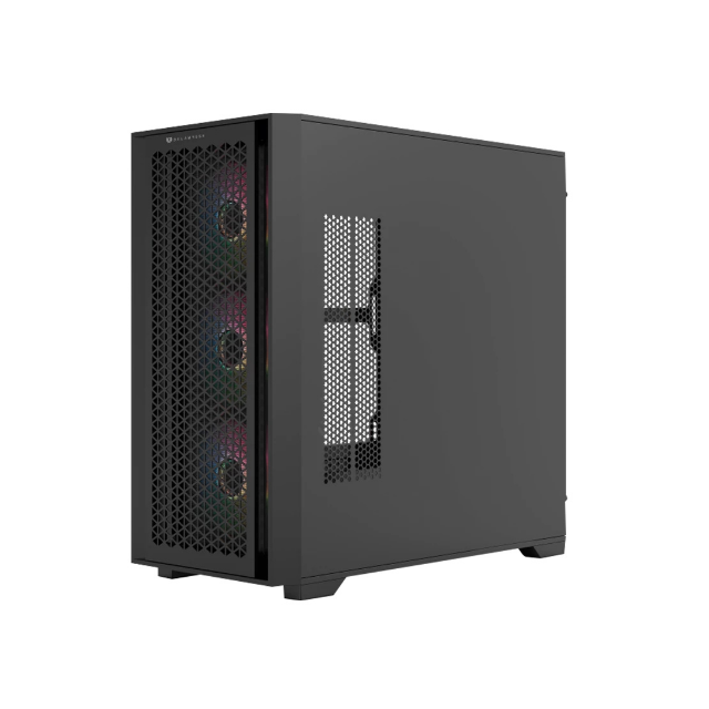 Gabinete Gamer Media Torre Carbono Twin Mate 8000 Micro-ATX/Mini-ITX 4x Fan ARGB Negro
