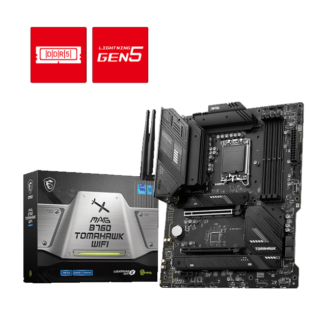 Tarjeta Madre MSI ATX MAG B760 TOMAHAWK WIFI, S-1700, Intel B760, HDMI, 192GB DDR5 para Intel