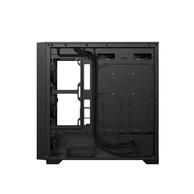 Gabinete Gamer Media Torre Carbono Twin Mate 8000 Micro-ATX/Mini-ITX 4x Fan ARGB Negro