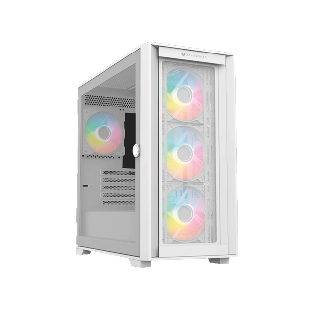 Gabinete Gamer Media Torre Carbono Twin Mate 8000 Micro-ATX/Mini-ITX 4x Fan ARGB Blanco