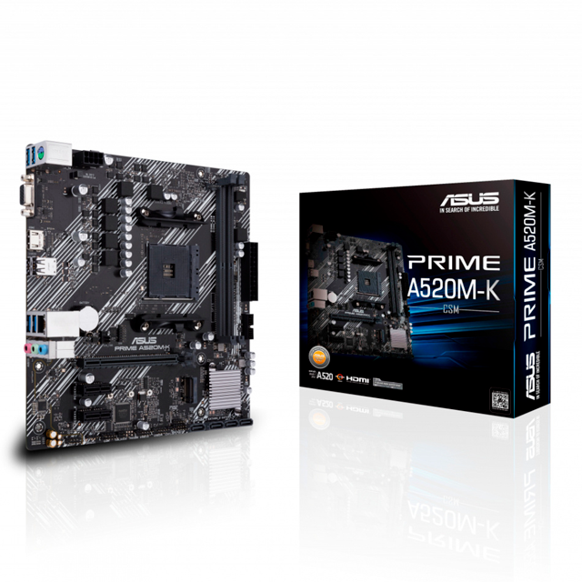 Tarjeta Madre ASUS micro ATX PRIME A520M-K, S-AM4, AMD A520, HDMI, 64GB DDR4 para AMD