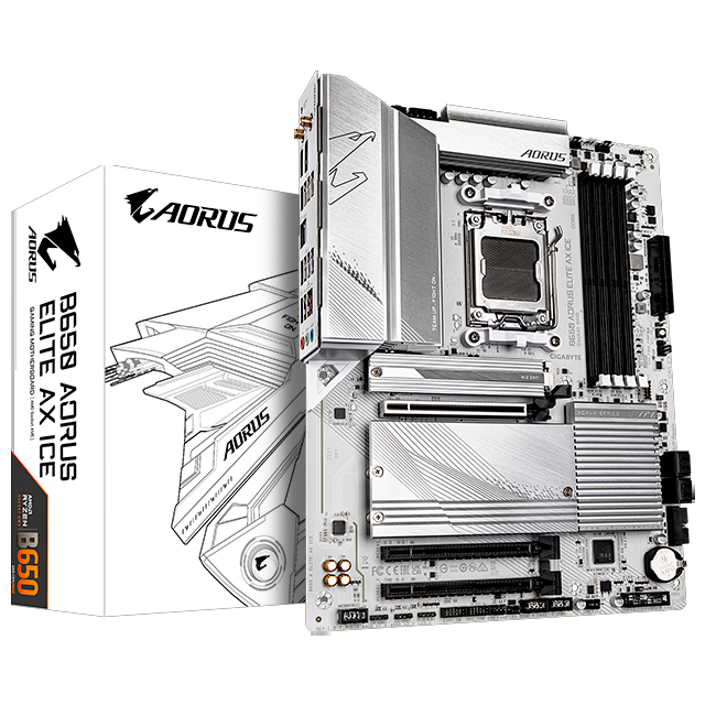 Tarjeta Madre Gigabyte ATX B650 AORUS ELITE AX ICE, S-AM5, AMD B650, HDMI, 192GB DDR5 para AMD