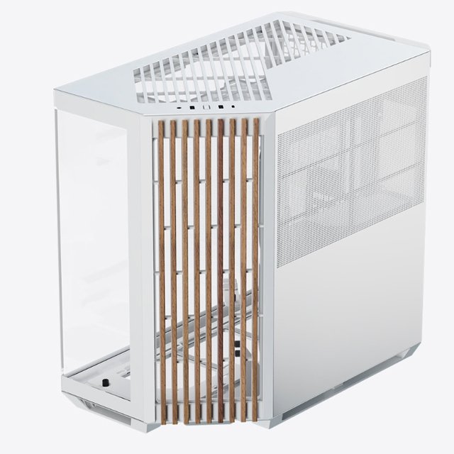 Gabinete APNX V1, Mid Tower, ATX, Micro ATX, mini-ITX, USB 3.2, White Wood