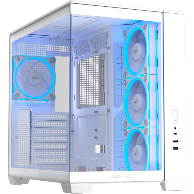 Gabinete ASUS A32 PLUS, Midi-Tower, ATX/Micro-ATX/Mini-ITX, USB 3.0, sin Fuente, 4 Ventiladores Instalados, Blanco