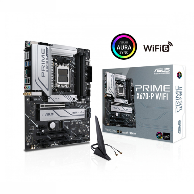 Tarjeta Madre ASUS ATX PRIME X670-P WIFI, S-AM5, AMD X670, HDMI, 128GB DDR5 para AMD