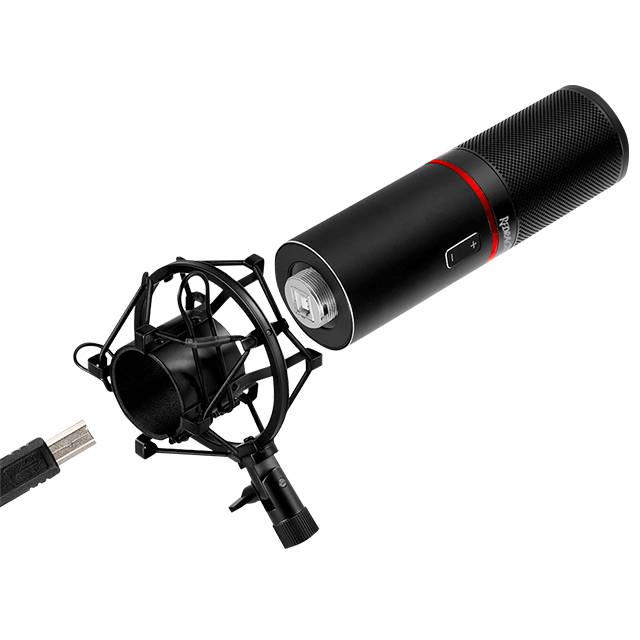 Redragon Micrófono Gamer Blazar GM300, Alámbrico, USB-A, Negro