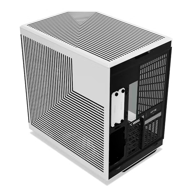Gabinete HYTE Y70 Touch, Dual Chamber, ATX, Mid Tower, Panel Táctil LCD 4K Integrado,  Blanco y Negro, CS-HYTE-Y70-WW-L