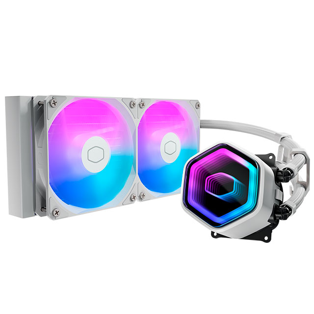 Cooler Master Masterliquid 240 Core II ARGB Enfriamiento Líquido para CPU, 2x 120mm, hasta 1750RPM, Blanco