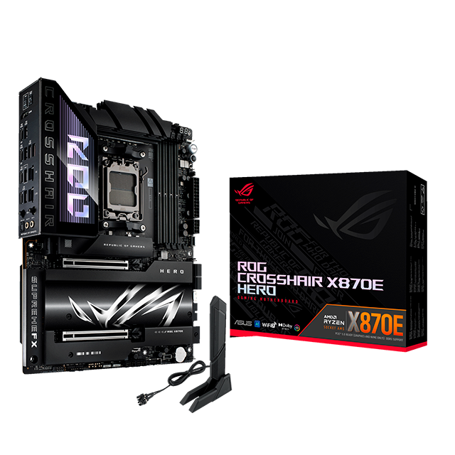 Tarjeta Madre ASUS ROG CROSSHAIR X870E HERO, ATX, Socket AM5, AMD X870E, 192GB DDR5, para AMD
