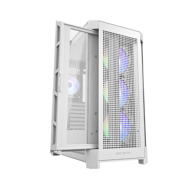 ﻿Gabinete Cougar Duoface Pro RGB con Ventana, Midi-Tower, Mini-ITX/Micro-ATX/ATX/CEB/E-ATX, USB 3.0/2.0, sin Fuente, 4 Ventiladores ARGB Instalados, Blanco