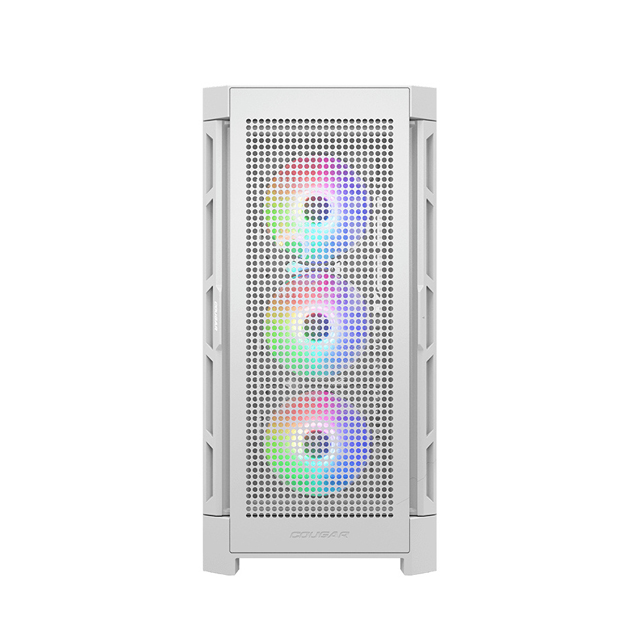﻿Gabinete Cougar Duoface Pro RGB con Ventana, Midi-Tower, Mini-ITX/Micro-ATX/ATX/CEB/E-ATX, USB 3.0/2.0, sin Fuente, 4 Ventiladores ARGB Instalados, Blanco
