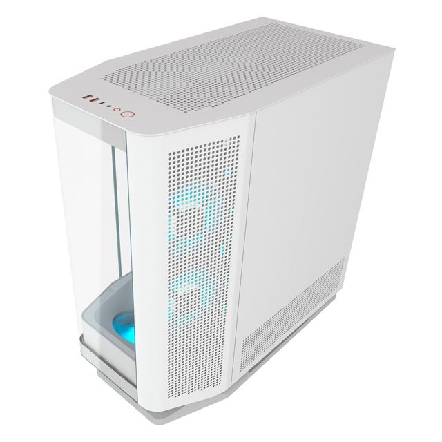 Gabinete Cougar FV270 RGB, Midi-Tower, ATX/CEB/EATX/Micro-ATX/Mini-ITX, USB 3.0, sin Fuente, 4 Ventiladores Instalados, Blanco