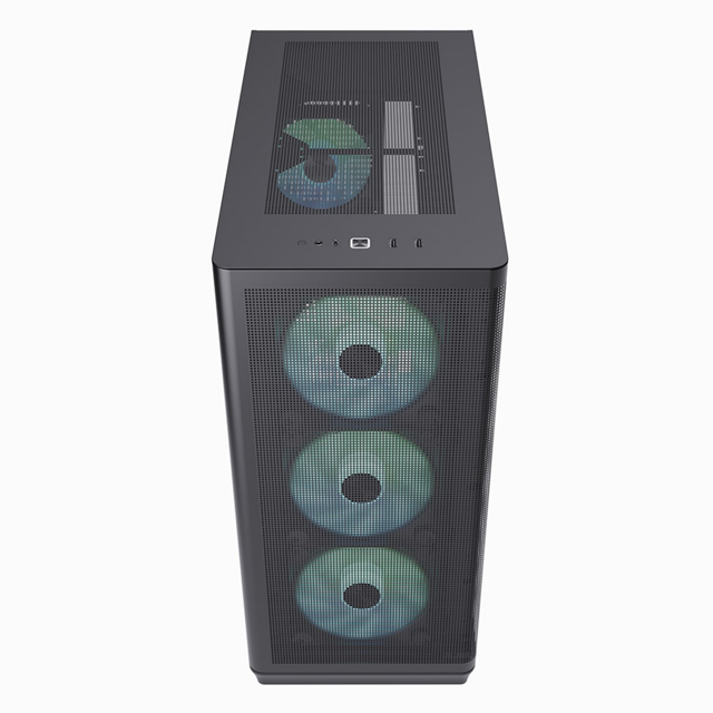 Gabinete APNX C1 con Ventana, Midi-Tower, ATX/Micro-ATX/Mini-ITX, USB 3.0, sin Fuente, 4 Ventiladores ARGB Incluidos, Negro