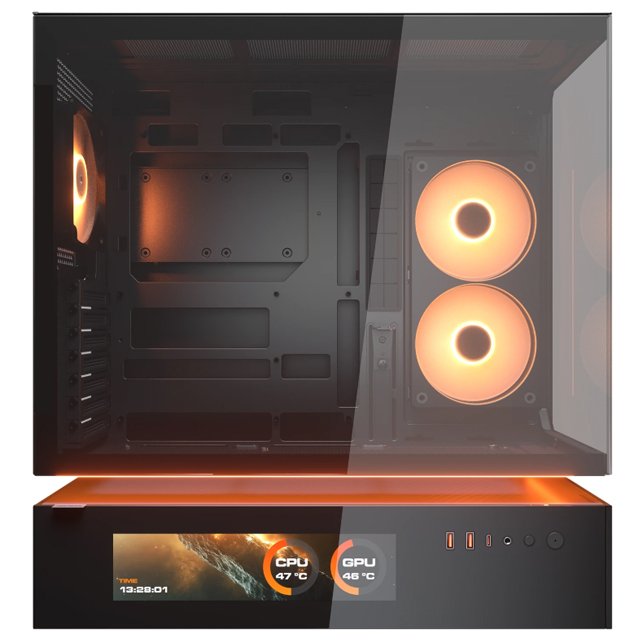 Gabinete Cougar CFV235 Vision con Pantalla LCD, Mid Tower, Mini ITX, Micro ATX, ATX, USB 3.2 Gen 2x2 Type-C x 1, USB 3.0 Type-A x 2, Sin Fuente