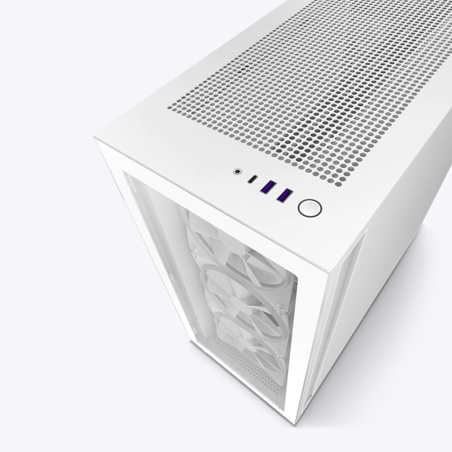 Gabinete NZXT H7 Elite con Ventana RGB, Midi-Tower, Mini-ITX/Micro-ATX/ATX/EATX, USB 3.0, sin Fuente, Blanco Mate