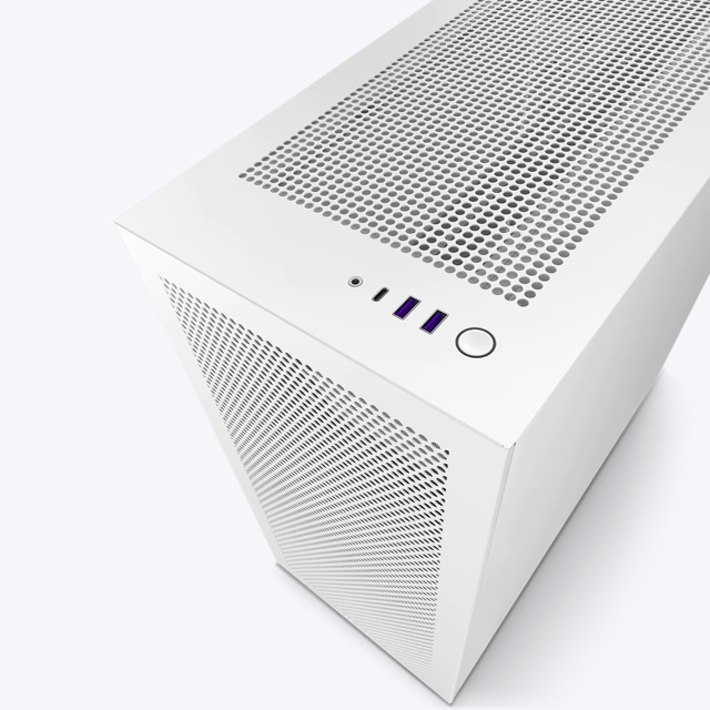 Gabinete NZXT H7 Flow con Ventana, Midi-Tower, Mini-ITX/Micro-ATX/ATX/EATX, USB 3.0, sin Fuente, Negro/Blanco