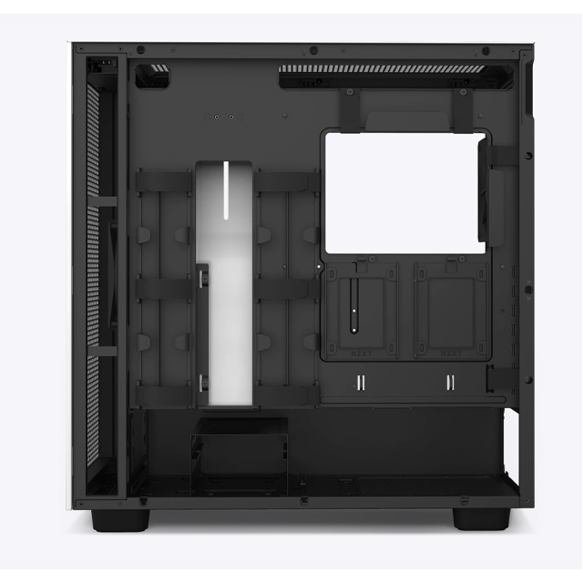 Gabinete NZXT H7 Flow con Ventana, Midi-Tower, Mini-ITX/Micro-ATX/ATX/EATX, USB 3.0, sin Fuente, Negro/Blanco