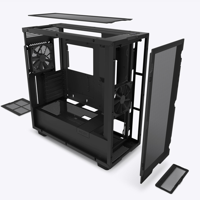 Gabinete NZXT H7 Flow con Ventana, Midi-Tower, Mini-ITX/Micro-ATX/ATX/EATX, USB 3.0, sin Fuente, Negro Mate